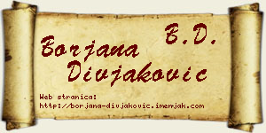 Borjana Divjaković vizit kartica